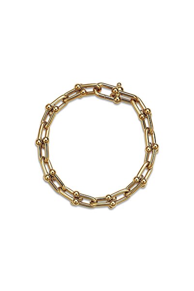 BerCio Store 925 Ayar Gümüş Ataç Bileklik Gold