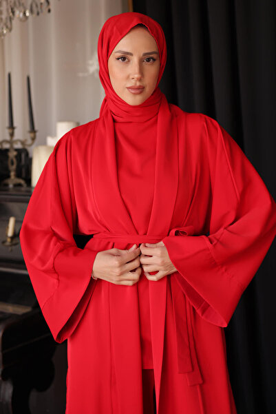 İmajButik Red Quadruple Kimono Set