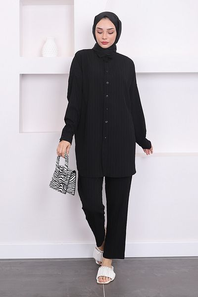 İmajButik Μαύρο Σετ τουνίκ και παντελόνι