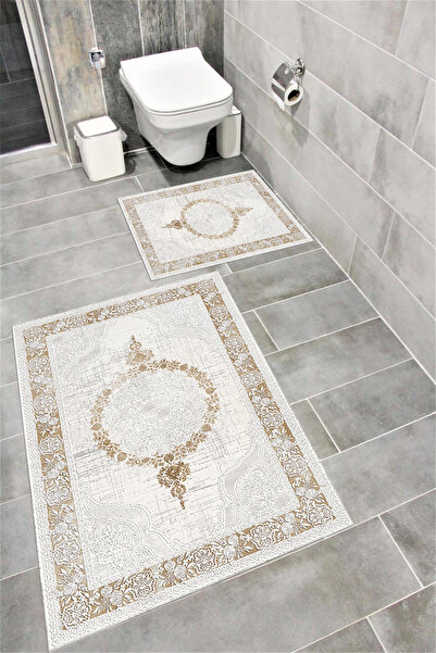 Bordo Halı Set de covorașe de baie decorative lavabile, cu absorbție de apă, ...