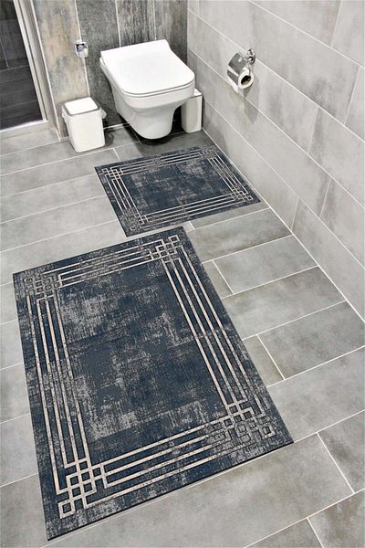 Bordo Halı Covoraș de baie decorativ lavabil, cu absorbție de apă, moale, anti-alunecare, căptușit cu burete 1247