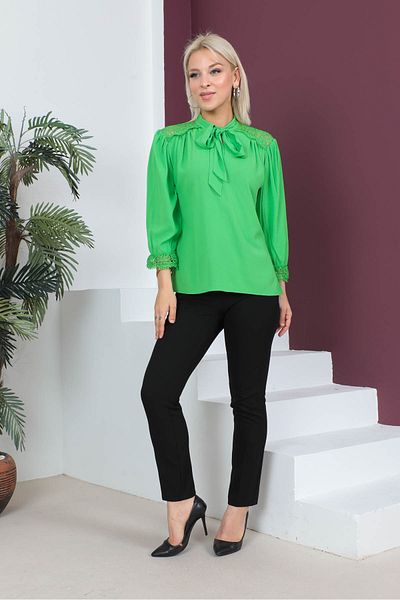 İmajButik Πράσινη μπλούζα γραβάτα μπροστά