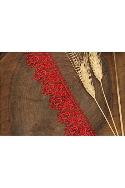 Gül Guipure 1185 - 9 Mt Red Guipure
