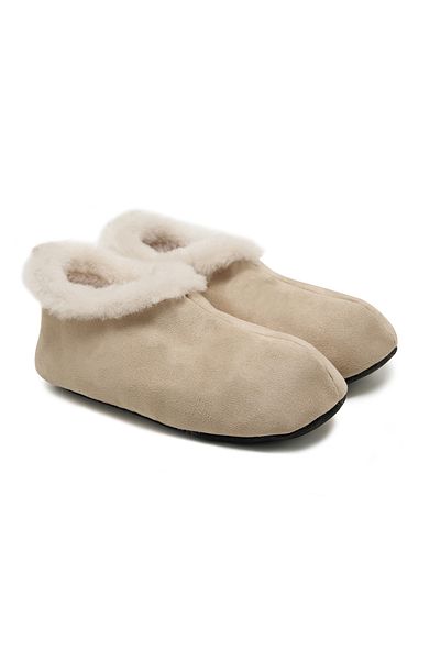 Desa Γυναικεία Κρέμα Fluffy Woolen Booties