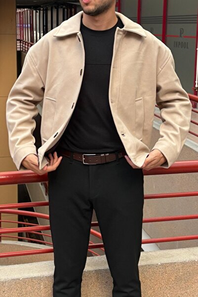 inpool Old Money Culture Shirt Collar Oversize Stamp Jacket - Buttoned, 24USEC05