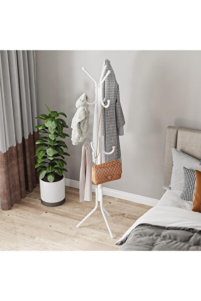 ALL İN Multi-functional Metal Clothes Hanger for Household Utensils, 172 × 43 cm, White