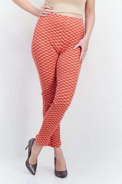 BİLLABONG Women Plaid Pull On Tights, Red