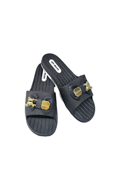 ERVA Kaymaz Taban Siyah Banyo, Havuz, Deniz, Plaj Terliği