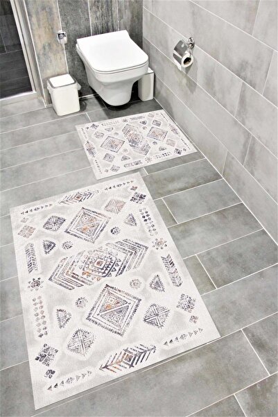 Bordo Halı Su Emici Yumuşak Kaymaz Taban Sünger Dolgulu Yıkanabilir Dekoratif...