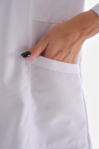LİMABEL Women's White Coat a Quality White Coat Doctor Teacher Nurse Student Lab Shirt Collar Coat