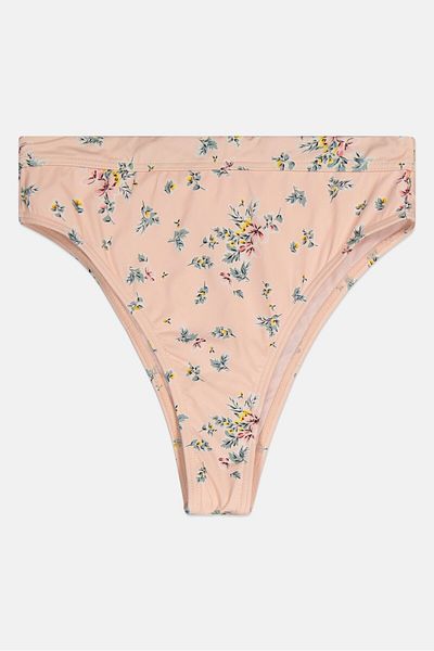 BİLLABONG Women Allover Print Bikini Bottom, Peach Combo
