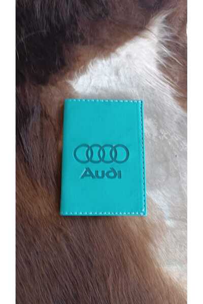 EFE DERİ Copy - Audi Leather Stitched Car License Case Container License Hold...