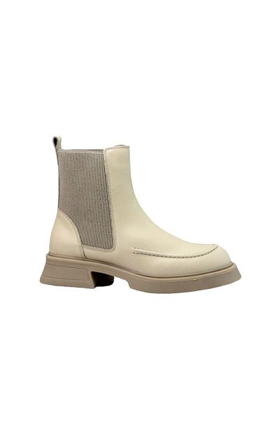 AYAKTA MODA Albini 10087 Γυναικείες Μπότες από Γνήσιο Δέρμα - Μπεζ