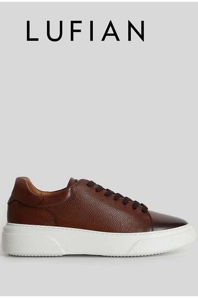 Lufian 111230187   Tommy Casual Tan Leather Men's Sneakers