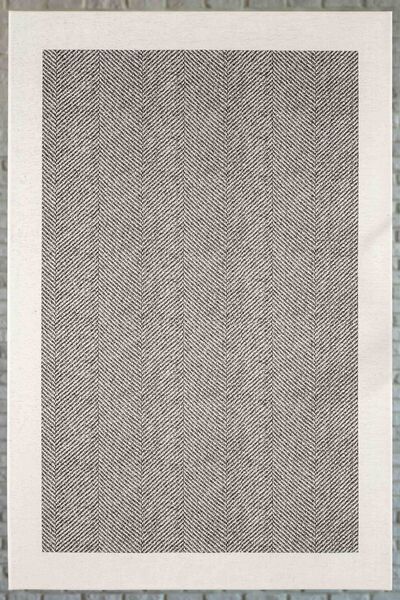 Serente Home Jüt Desenli Yıkanabilir Kaymaz Taban Şönil Gri Beyaz Antre Halısı 4012