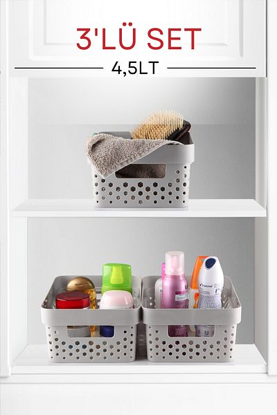Nandy Home 3 Pieces 4.5Ltmulti-Purpose Organizer Penta Cornered Basket