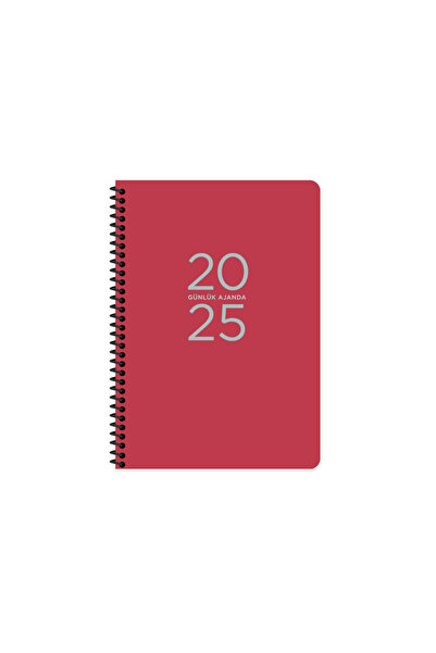 KESKİN COLOR Keskin Color 2025 Spiralli Günlük Ajanda 17x24 Kırmızı 600052-99