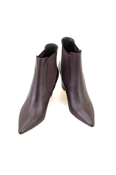 Desa Azalea Kahve Kadın Lastikli Topuklu Deri Bot