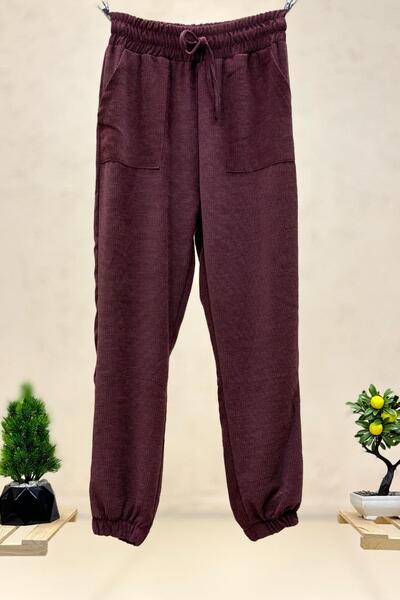 sahnemoda Bel Lastikli Cepli Penye Pantolon