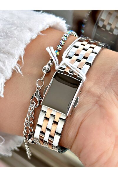 Ferrucci Rose Gold Silver Square Model Roman Numeral Steel Band Women's Wrist Watch + Bracelet