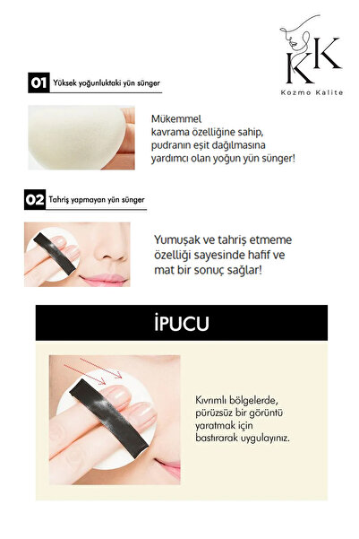kozmokalite Makyaj Süngeri - Kapatıcı Pudra Süngeri