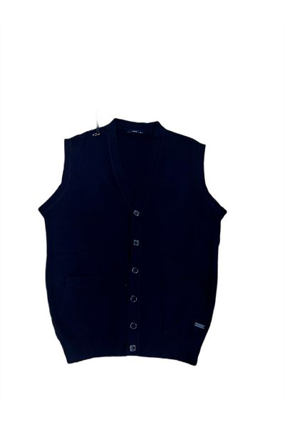 Soylu Triko Comfortable Fit Solid Color Button Quality Knitting Vest