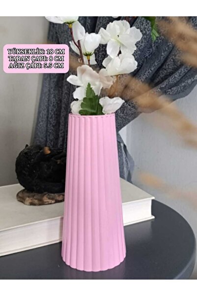 E.M.S AVM Vază lungă, de dimensiuni mari, în dungi, în stil boem, nordic, roz...