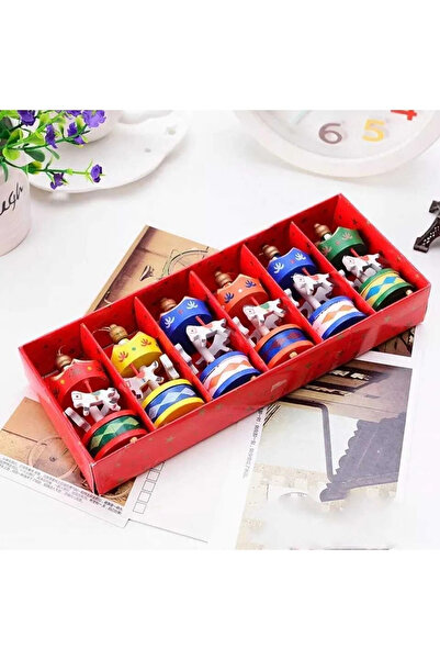 Mithbox Καλά Χριστούγεννα Ξύλινα Διακοσμητικά Αλόγου Καρουζέλ Μίνι Υπέροχα Ξύ...