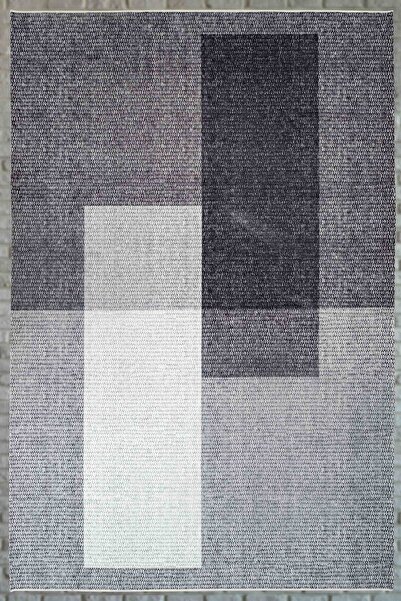 Serente Home Modern Desenli Yıkanabilir Kaymaz Taban Şönil Gri Siyah Salon Ha...