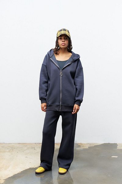 Basicpark Smoked Women's Zipper Detailed Undershirt-Bottom-Top 3-Piece Set with Fleece Inside