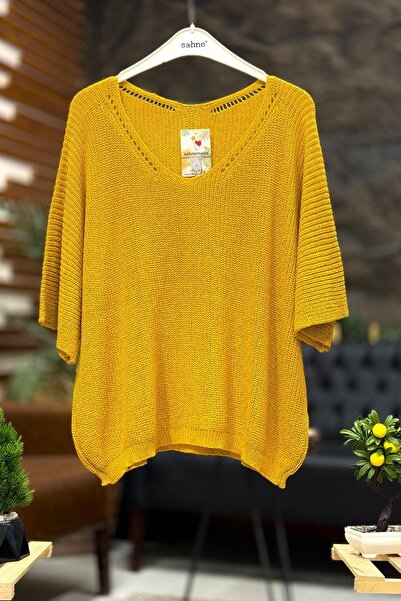 sahnemoda Bluză oversize largi mercerizată tricotată Thessaloniki cu decolteu...