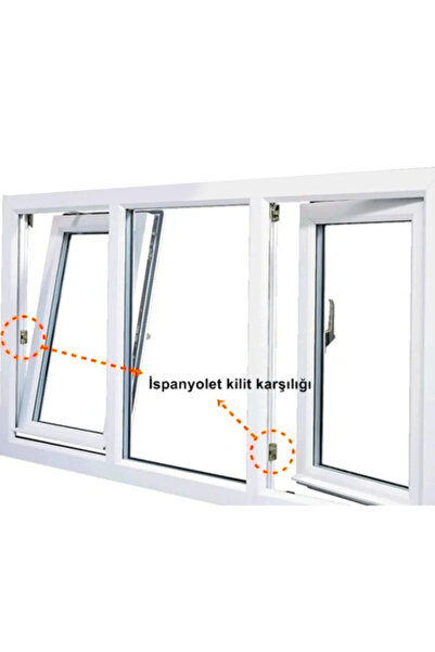 Genel Markalar 8 ADET Pimapen PVC Pencere ve Kapı Kilit İspanyolet Karşılığı (Tek Delikli Standart Model)