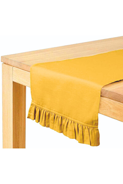 Bc Home Yellow Ruffle Runner with Soft Keys - 40X140 Cm, Velvet Look, Bohemia...