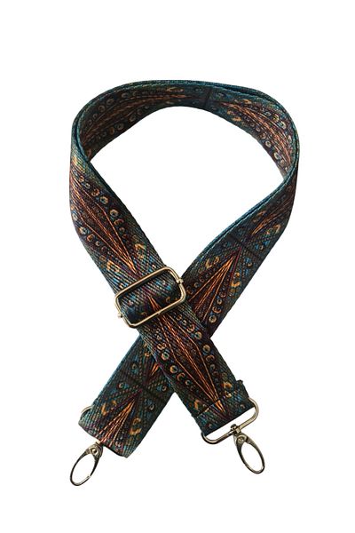 Gloria Polyester Column Adjustable Bag Handle - Phone Strap (120cm) / Green Ancient Pattern Pattern