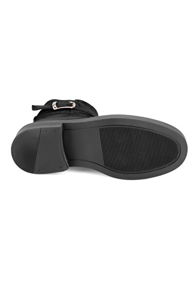 Desa Nayela Kemer Aksesuarlı Siyah Kadın Deri Bot