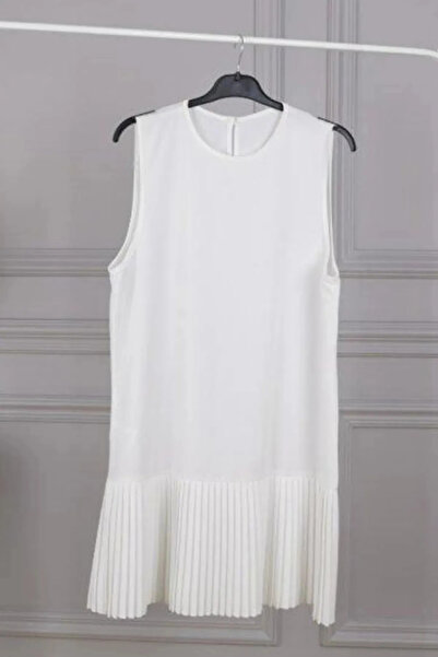 AVK MODA Kadın Tesettür Kolsuz Piliseli Içlik Pliseli Pileli  Gömlek Tunik