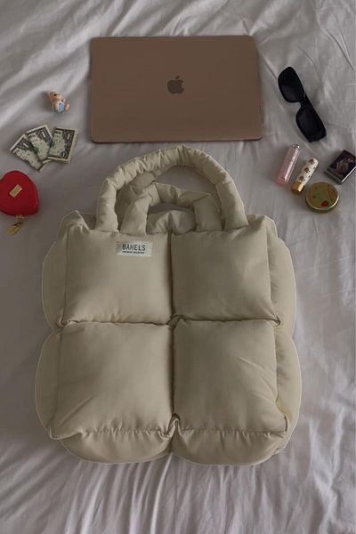 BAHELS Μπεζ Viral Puffy Bag Τσάντα χειρός και ώμου