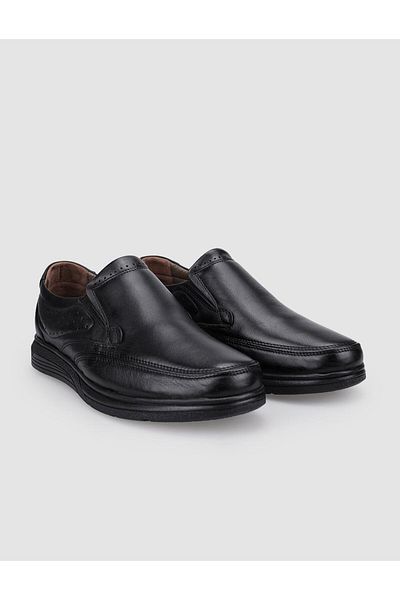Cabani 100% Genuine Leather Black Men's Casual Shoes
