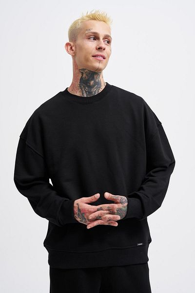 Machinist Ανδρικό φούτερ με λαιμόκοψη Basic Oversize Μαύρο