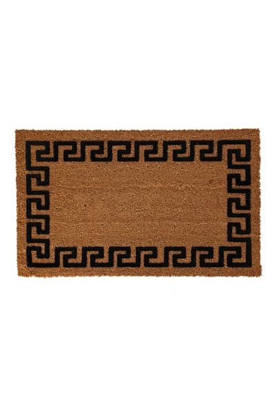 Decoir Rectangular Shaped Greek Key Border Coir Door Mat