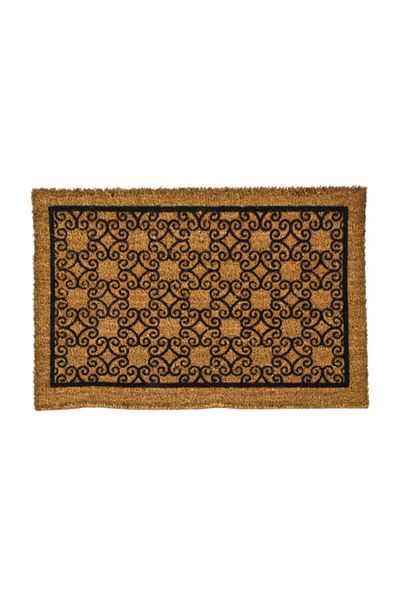 Decoir Rectangular Shaped Wrought Iron Border Entrance Door Mat