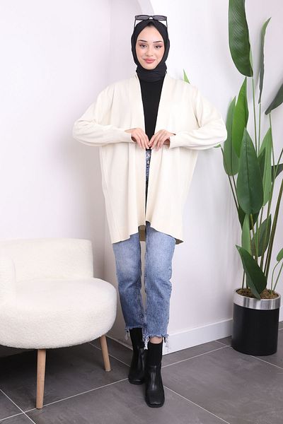 İmajButik Ζακέτα Mercerized Cream Cold Yarn