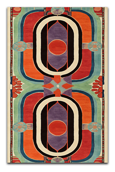 Rugs Modern Halı Nora Art Soyut Desen Çok Renkli Dokuma Taban Modern Dekorati...
