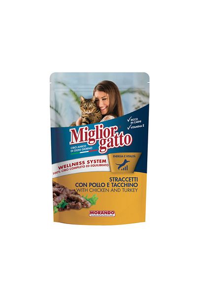 Miglior Gatto Chicken and Turkey Cat Food Pouch - 100 g