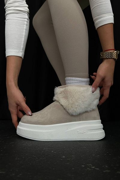 Mupa Shoes Γυναικείες Μπότες ΜΠΕΖ Suede - Γούνινες και Κομψές