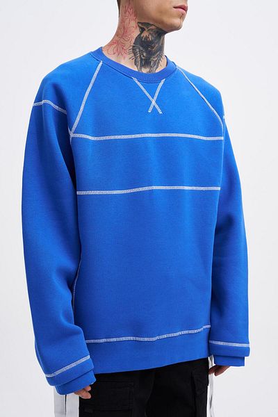 Machinist Ανδρική λεπτομέρεια ραφής Oversize φούτερ Saks