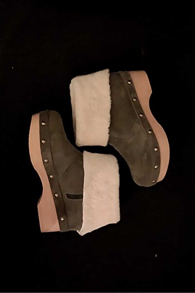 MaisonStanbul Natürel Süet Kürklü sabo Bot