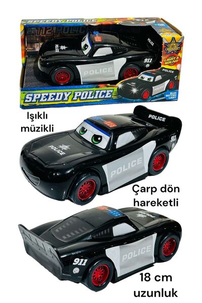 tmtoysandmore cars araba polis siyah pilli ışıklı sesli hareketli