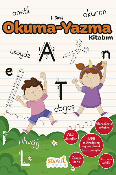 STAAU Çocuk İlkokul 1. Sınıf  Kaynak Kitapları Serisi / Okuma - Yazma Kitabım (Yeni Müfredat - Anetil)