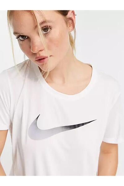 Nike Біла футболка Dri Fit - для бігу та тренувань, з вентиляційним панелем на спині